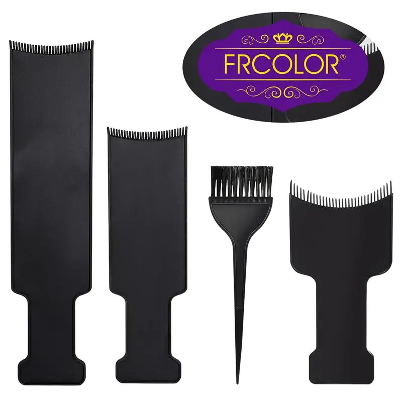 

Frcolor 3 Hair Highlighting Sectioning Boards 1 Hair Dye Brush Barber Flat Top Paddle Board and Comb