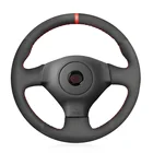 Черный замшевый красный маркер чехол рулевого колеса автомобиля для Subaru Legacy Forester Outback Impreza WRX 2003-2007 Saab 9-2X 2005 2006