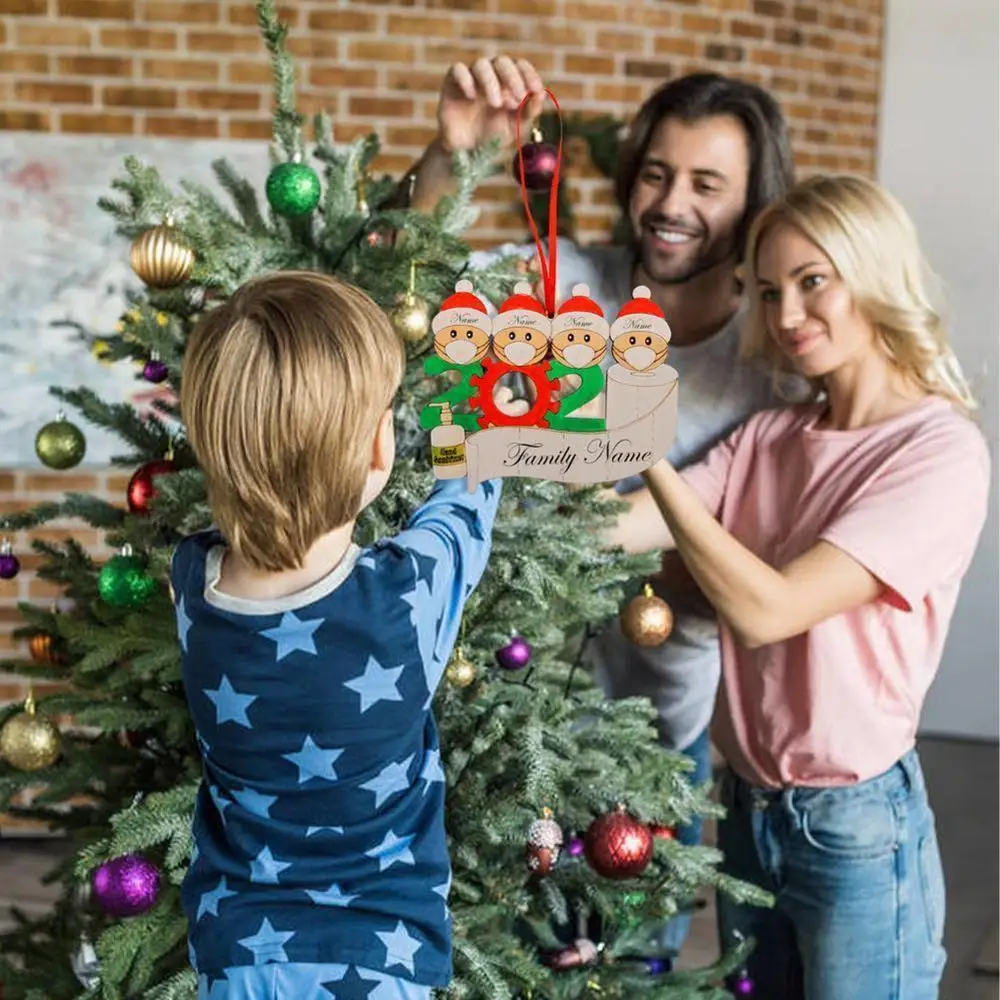 

2020 Christmas Decoration Family DIY Name Blessing Snowman Christmas Tree Pendant Creative Gift