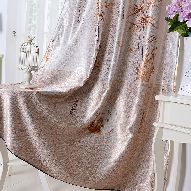 Свежие и элегантные жаккардовые шторы с принтом для гостиной столовой