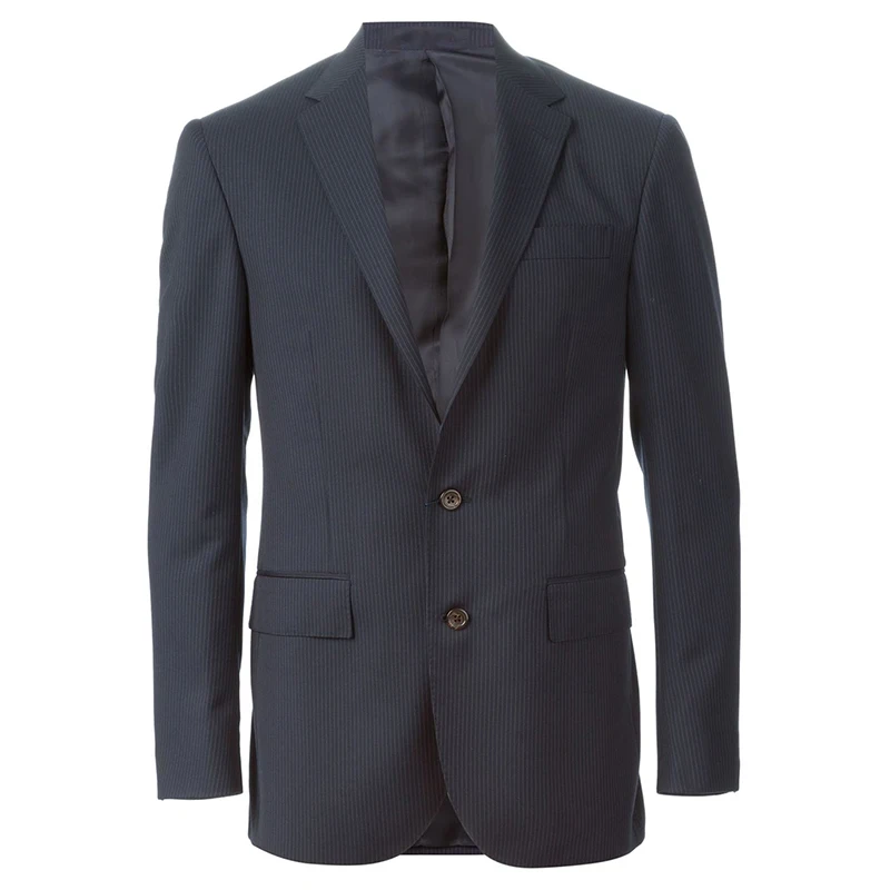 Мужской костюм в полоску темно синего цвета на заказ синий мужской классический