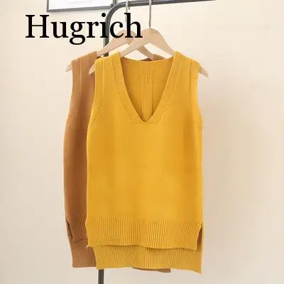 Разноцветный вязаный жилет для женщин Повседневный свитер с треугольным вырезом