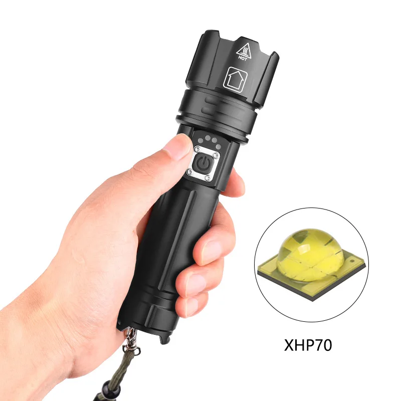 

XHP70 zoom flashlight upgrade TYPE-C USB charging with output XHP70 glare P70 flashlight
