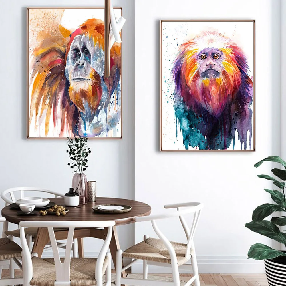 Nordic graffiti art abstract animal poster color printing canvas painting office living room corridor home decoration mural | Дом и сад
