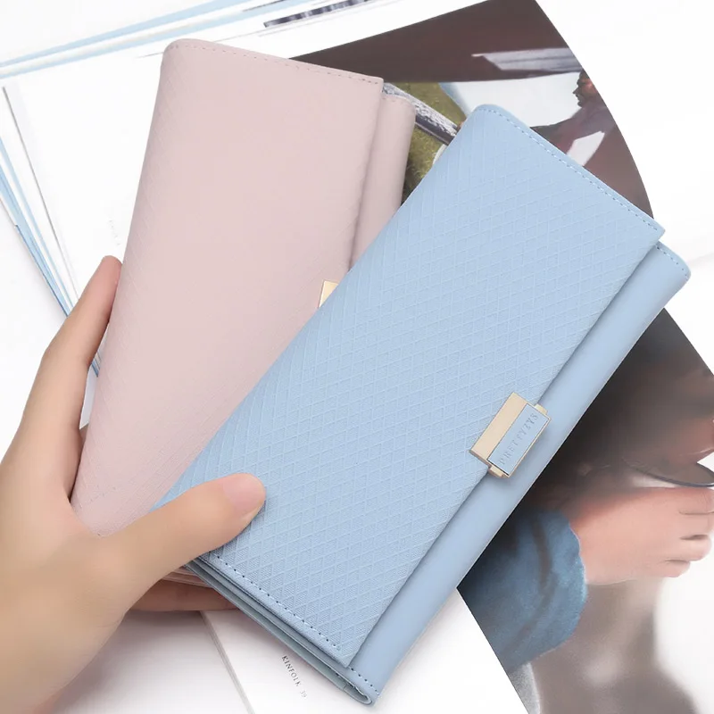 2019 NEW Wallet Female Rhombus PU leather grain Women Wallets Hasp Coin Purse Long Fashion Card Holder CY-49 | Багаж и сумки