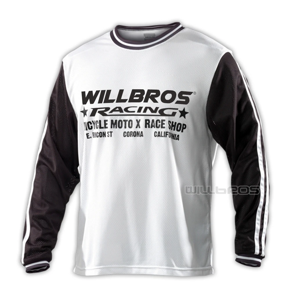 

Street Moto Riding Long Sleeve Motocross Willbros Super Retro Jersey Motorcycle Motorbike Summer T-shirt
