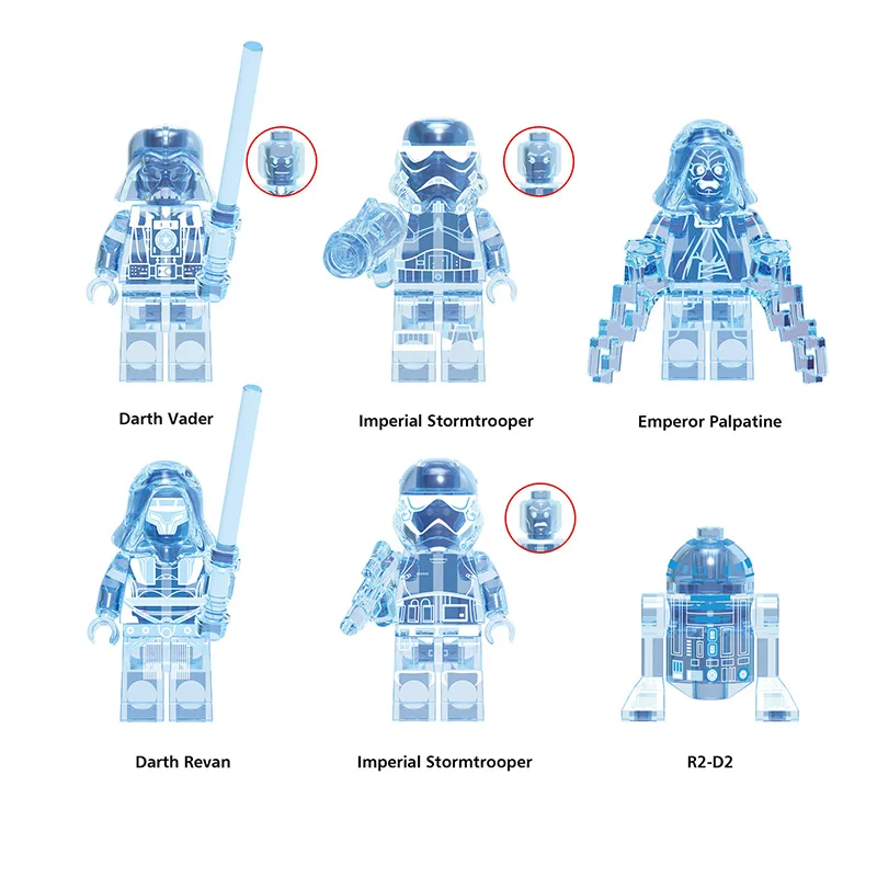 8 шт./компл. Звездные войны шторм солдат Ворон голографический R2-D2 детский