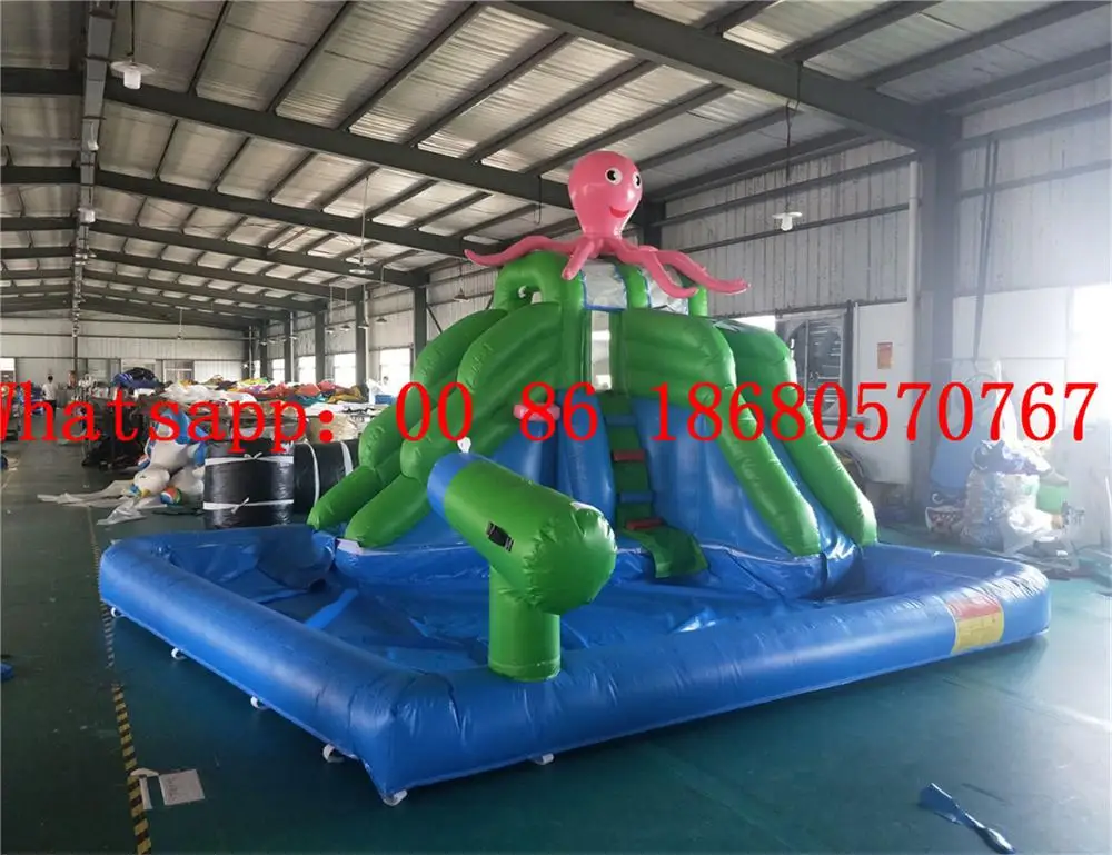 Коммерческая наружная надувная водная горка-Осьминог для продажи | Спорт и