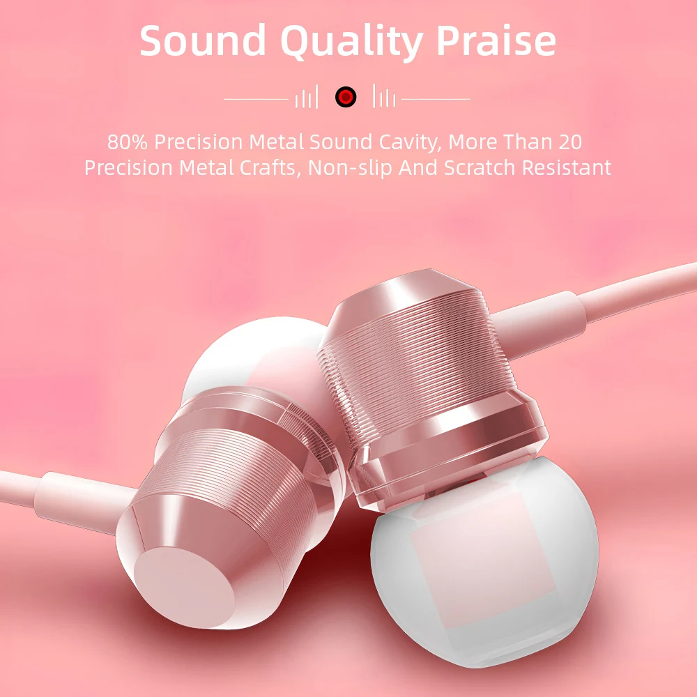 4D Stereo Sound Earphone Wired 3.5mm Metal Subwoofer Headset In Ear For Sumsung Galaxy Line Control With Mic Magnet Adsorption |