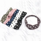 Головные уборы для девушек и женщин, головные уборы в литературный горошек с волнистыми точками, банная повязка для волос для макияжа, красивые модные аксессуары для волос в Корейском стиле, 2021