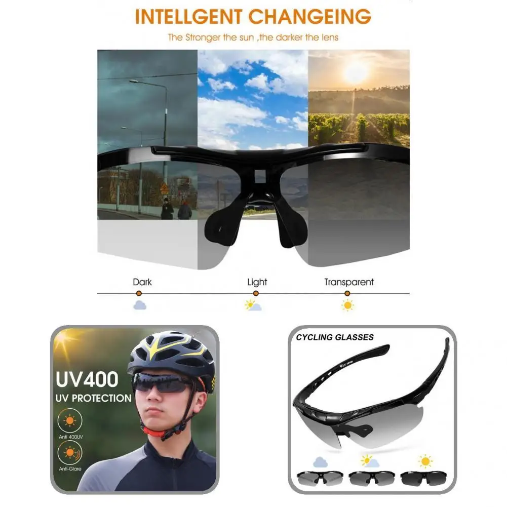 

High Quality Photochromic Polarized Road Bike Eyeglasses Portable Cycling Sunglasses Fine Workmanship for Outdoor