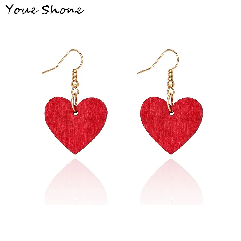 Модные геометрические серьги в форме сердца для девочек простые женские из