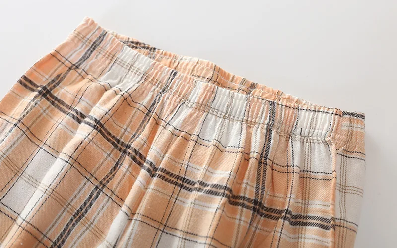 Пижама женская фланелевая окрашенная пряжа пижама с длинным рукавом из чистого