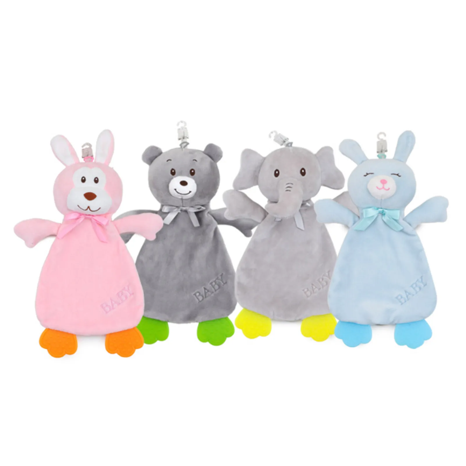 

Baby Comfort Towel Animal Cartoon Educational Soothing Towel Exercise Your Baby's Hands-on Ability And Brain Coordination