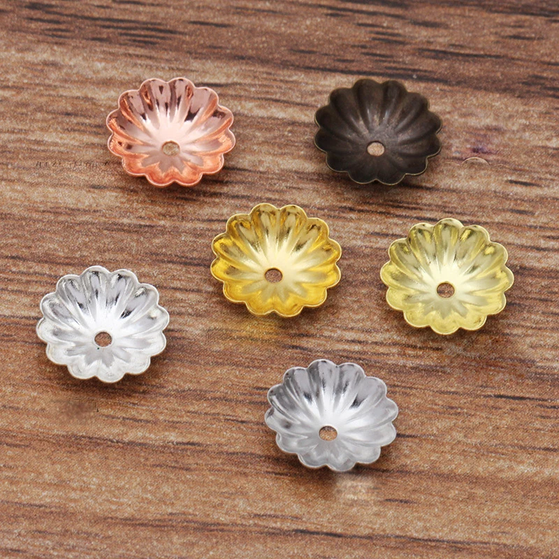 

(1000 шт./лот) 6 мм, 8 мм, 10 мм, металлические латунные шапочки для бусин в форме цветка, изготовление ювелирных изделий, аксессуары «сделай сам»