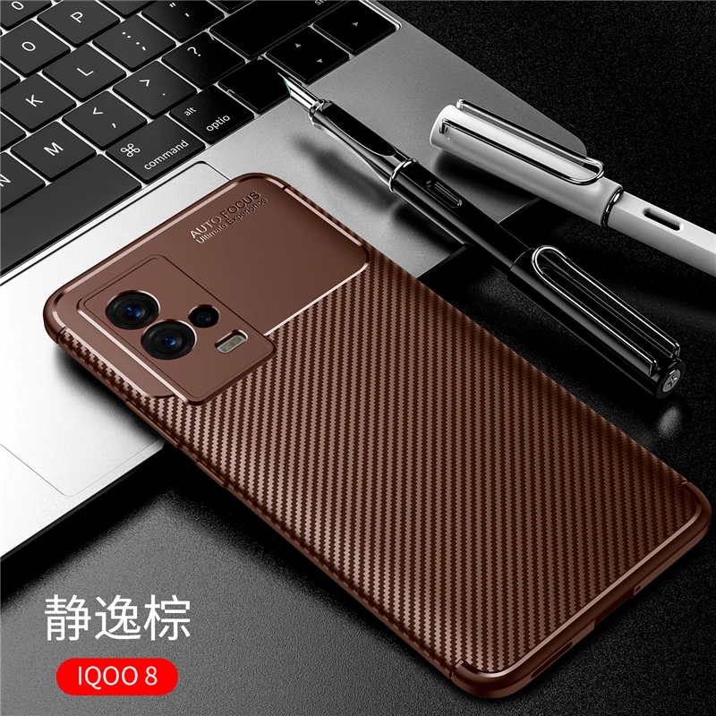 For Vivo iQOO 8 Case Rubber Silicone Carbon Protective Soft Shell Phone Case For Vivo iQOO 8 Cover For Vivo iQOO 8 Pro Case