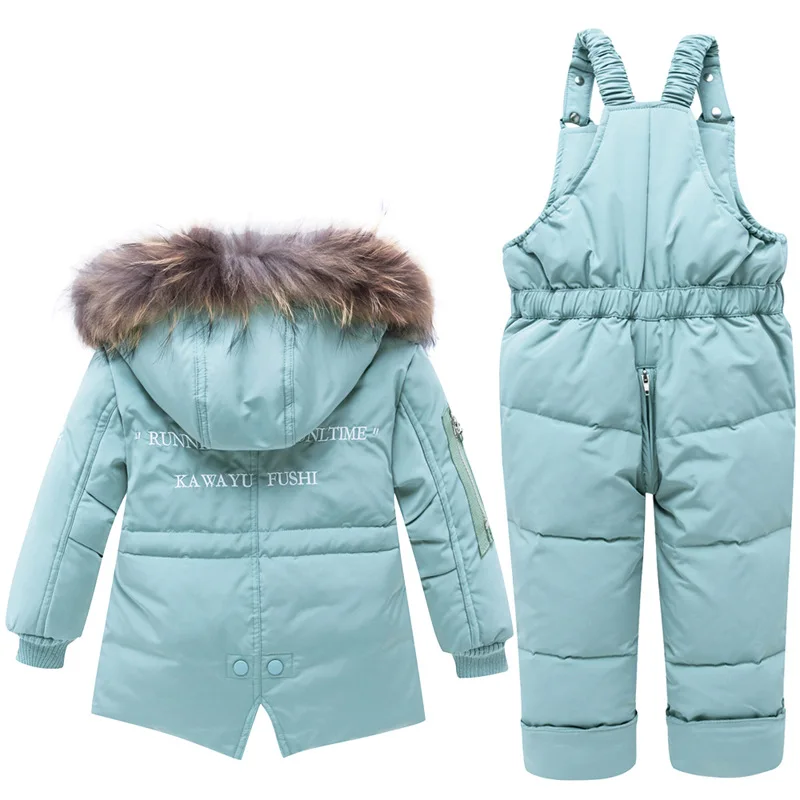 Russian Winter Coats -30 Degrees Outerwear Hooded Parkas Infant Jumpsuit Baby Fur Snowsuit Thicken Snow Wear Pants Set | Детская одежда