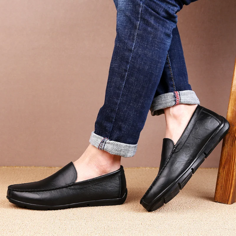 2019 Мужская обувь для вождения из натуральной кожи модные мужские мокасины ручной