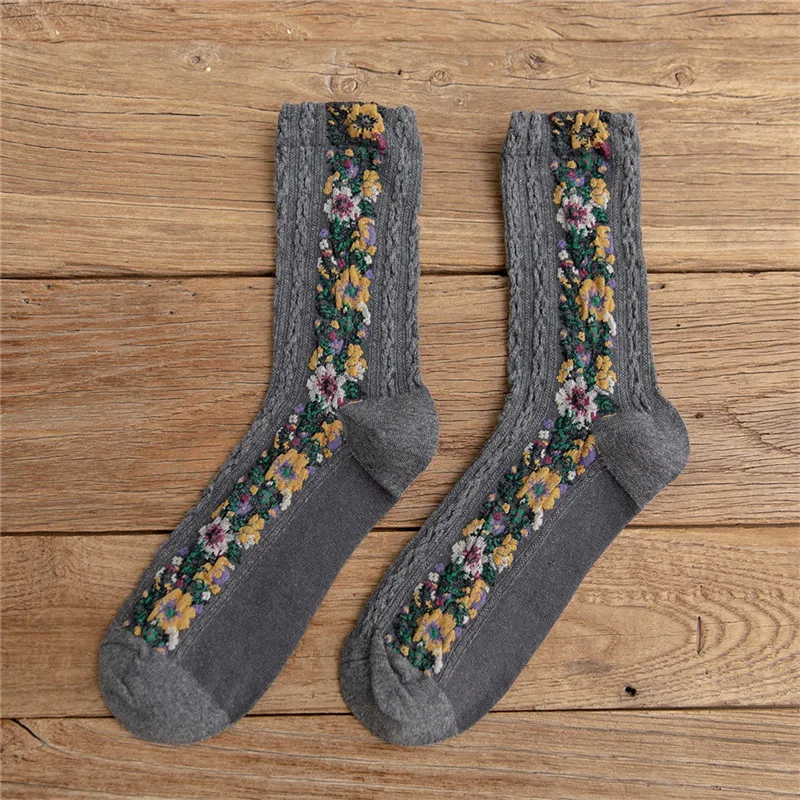 

Fashion Flower Print Stocking For Women Spring Autumn Warm Casual Stocking Korean Style Casual Stocking For Ladies Gifts