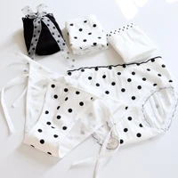 new girls underwear 5pclot cotton dot middle waist briefs young girl panties black teenagers wholesales students