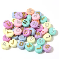 100pcslot 10mm acrylic round letter beads mix color 2mm hole alphabet spacer for jewelry making handmade diy