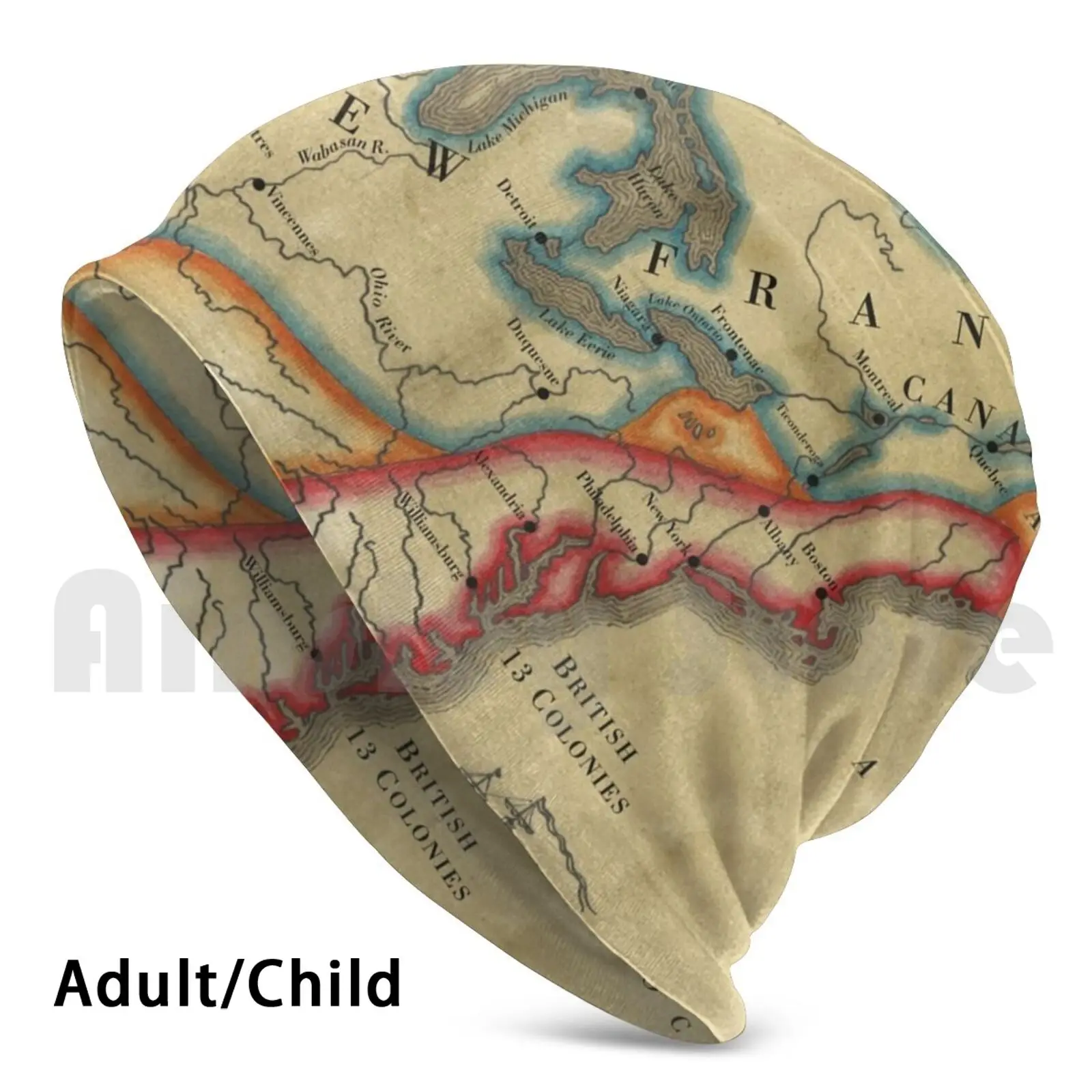 

North America 1755 Beanie Hedging Cap DIY Print Cushion Antique Map Antique Map North America Us History Seven Years War