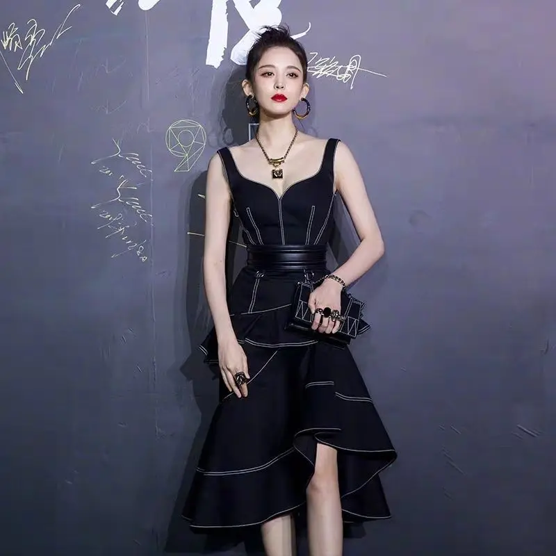 

Black Sexy Dress Elegant Fashion Women Night Club Banquet Evening Party Dress Summer Dress