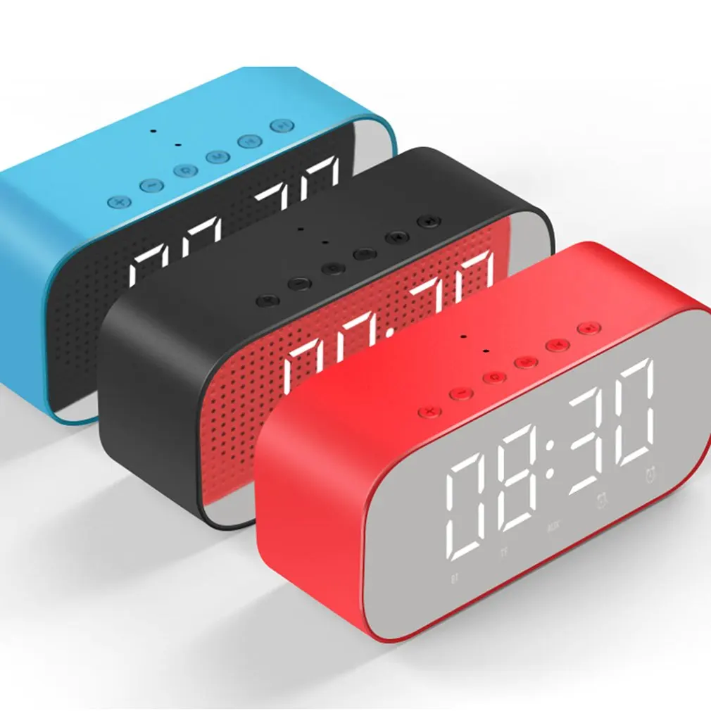 Bluetooth динамик с FM радио LED зеркало будильник сабвуфер музыкальный плеер