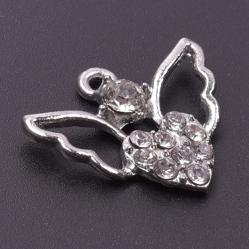 20 шт. подвеска в форме сердца с кристаллами виде бабочки | Украшения и аксессуары