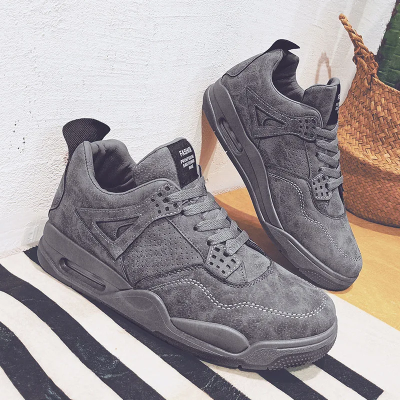 Мужская Баскетбольная обувь амортизирующая в стиле ретро высокие кроссовки