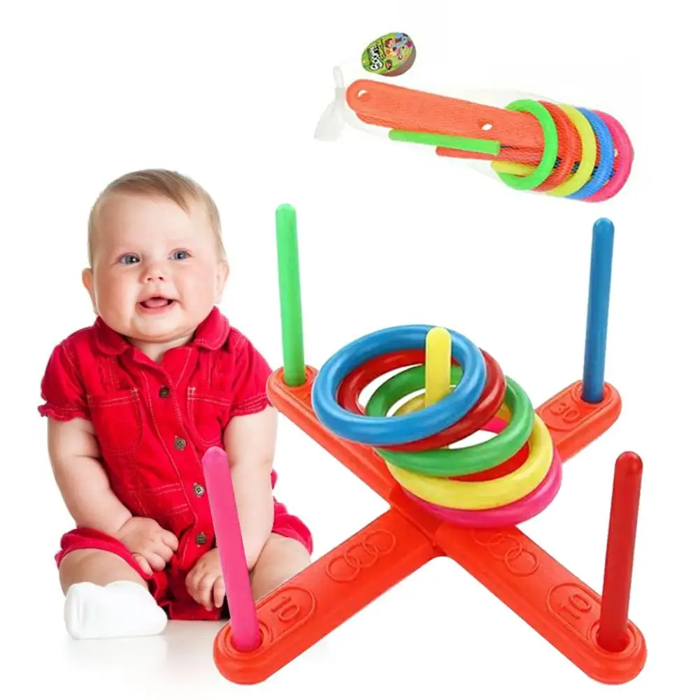 

Hoop Ring Toss Plastic Ring Quoits Garden Game Pool Toy Outdoor Fun Set NEW Children Throwing Rings Dropship