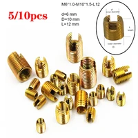 5pcs10pcs m3 to m8 zinc plated threaded inserts metal thread repair insert self tapping slotted screw threaded