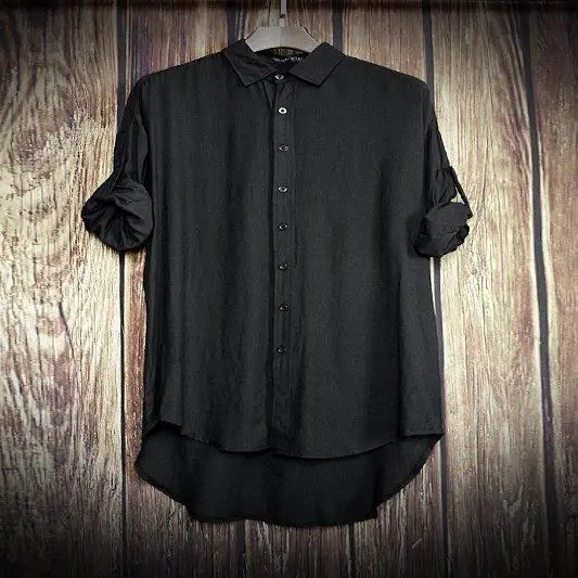 Рубашка Мужская/Женская в стиле панк Idopy Удлиненная блузка хип-хоп с круглым