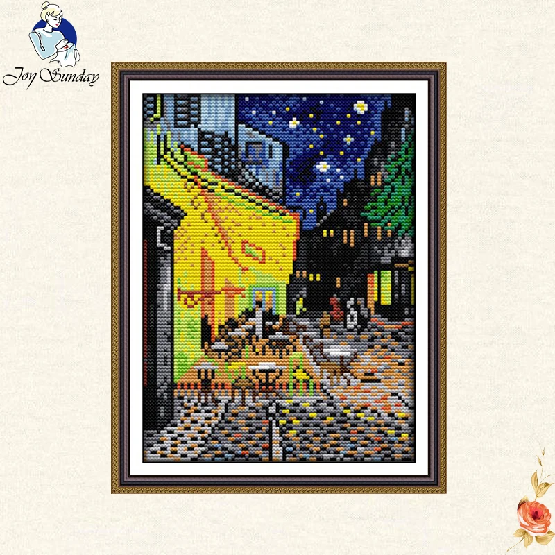Вышивка крестиком Joy Sunday Van gogh's cafe 11CT печатная ткань 14CT парусина DMC Счетный
