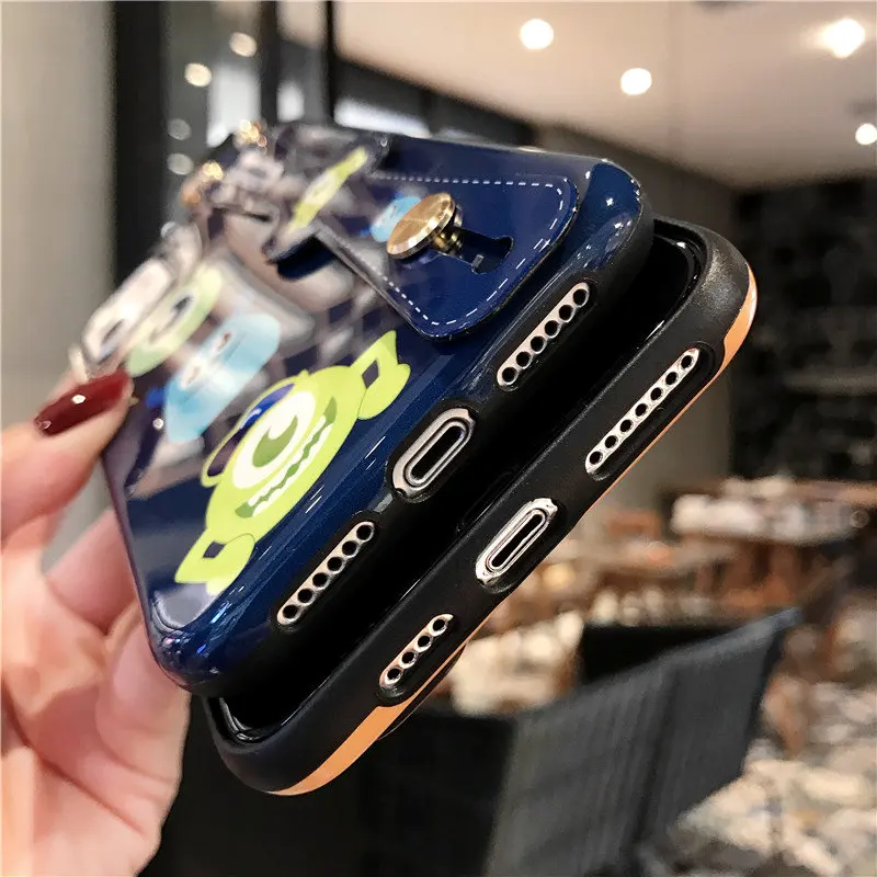 Мягкий чехол с мультяшным рисунком для iPhone 11 Pro Max XS, XR, X, 8, 7, 6, 6S Plus, ремешок на запястье, TPU чехол, держатель, кольцо, ремешок, кот, Том, Джерри, Япония, Корея