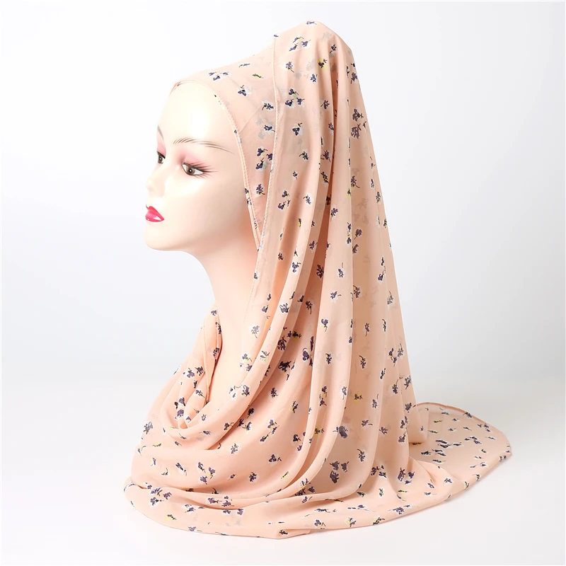 Floral Plain Chiffon Muslim Hijab Wraps Elegant Print Foulard Headband Scarf for Women Pashmina Bandana Muffler Truban 2021 New |