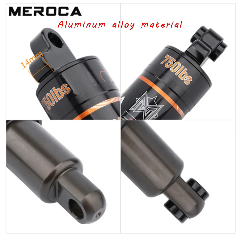 

meroca Oil spring shock absorber shock absorber bike shock mtb 125 150 165 190mm 24 mm liner Aluminum alloy material