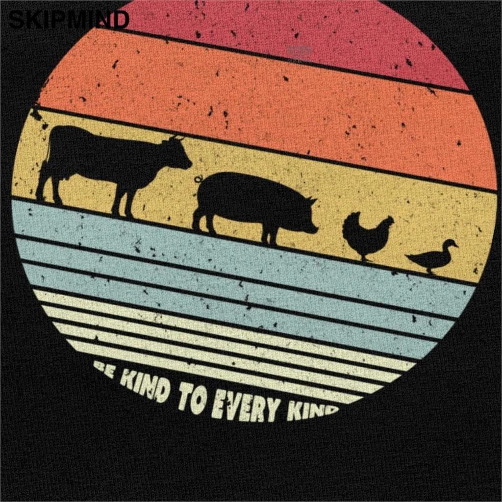 Быть Вид к каждому Мужская футболка из хлопка в стиле 70-х вегетарианские овощные