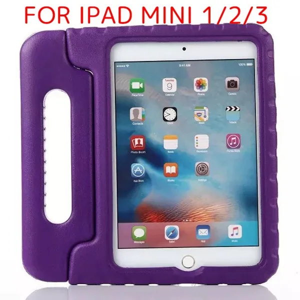 Mini 123 Purple EVA Fundas для IPad Mini 4 чехол для детей роскошный EVA пены Стенд противоударный чехол для Apple IPad Mini 5 1 2 3 retina с ручкой - Цвет: Mini 123 Purple EVA