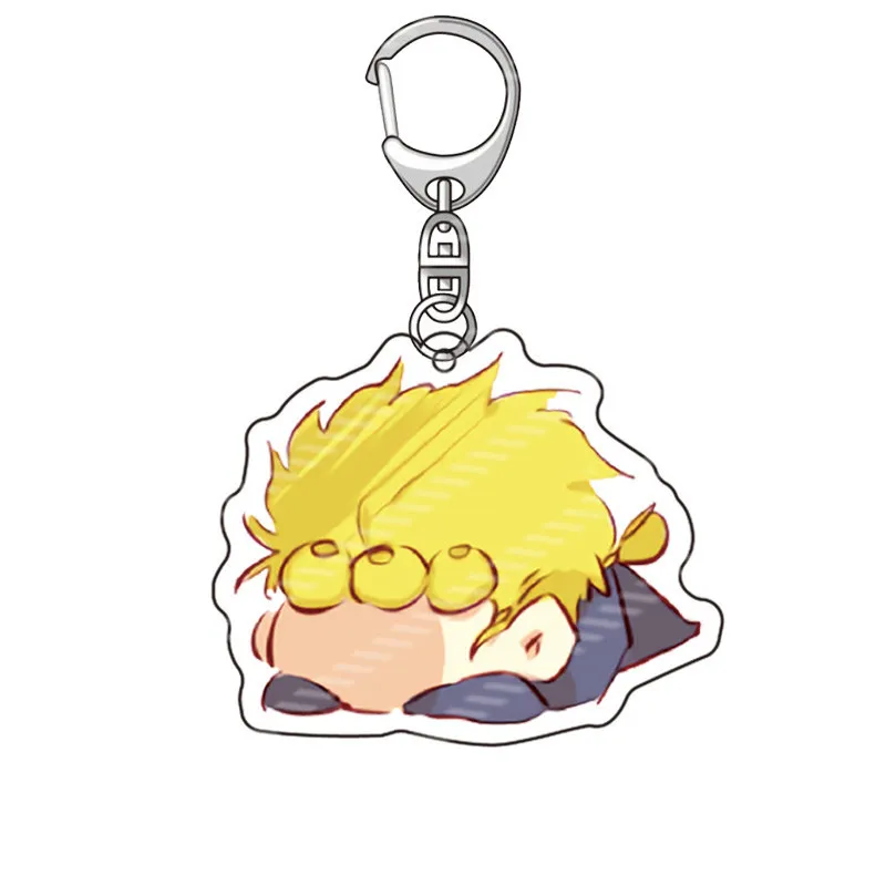 

Anime Keychains JOJO Bizarre Adventure Man Key Chain For Women Accessories Cute Bag Pendant Key Ring Acrylic Cartoon Friends