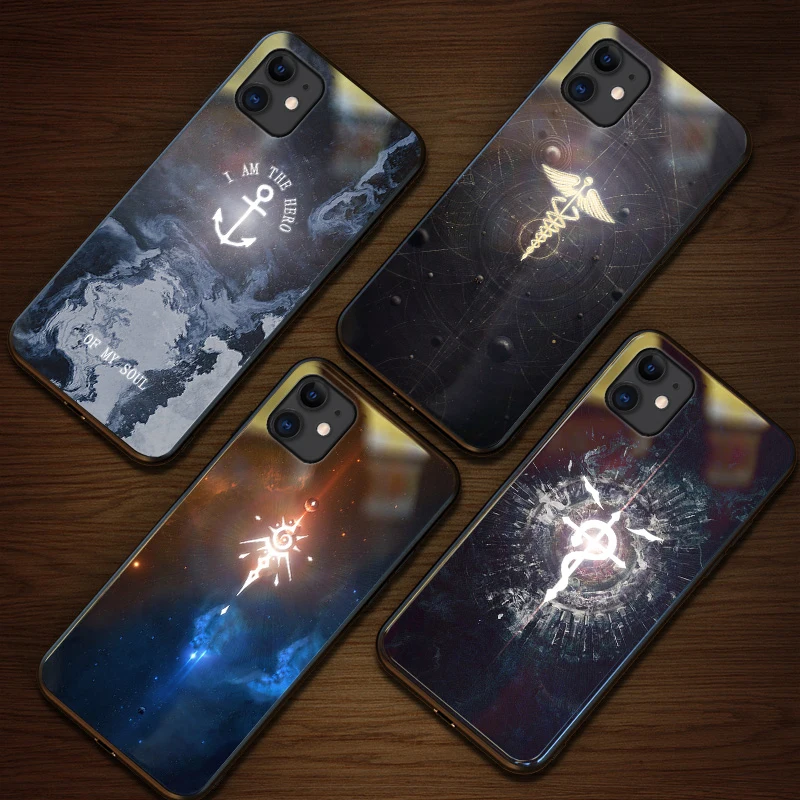 Smart Led Glow Case For iPhone 11 Pro Max Cover silicone Funda Character Patterned Glass Mofi | Мобильные телефоны и