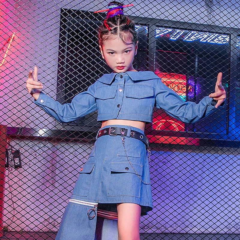 

Костюм джазовый сценический для девушек, модная одежда в стиле хип-хоп для уличного танца, дизайнерская одежда, 2 способа