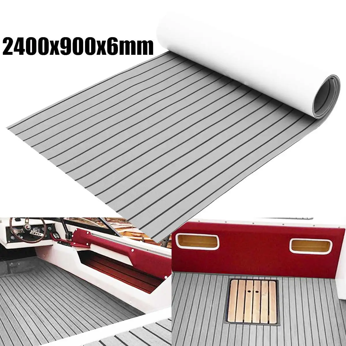 2400x900x6mm Self-Adhesive eva teak foam decking Sheet for boats Marine Flooring Carpet Yacht Flooring Pad Boat Mat Decorative