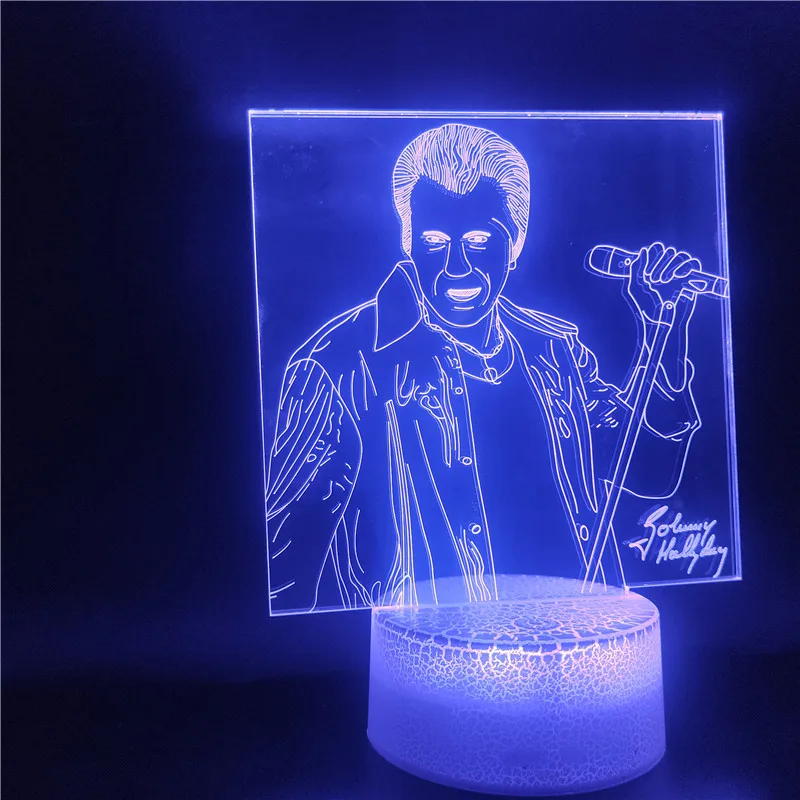 Известной певицы Джонни Холлидей рисунок светодиодный ночной Светильник для