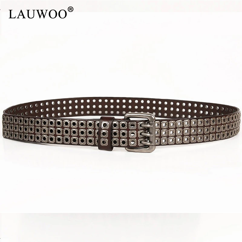 Новый тяжелый металлический ковбойский панк ремень из натуральной кожи в стиле
