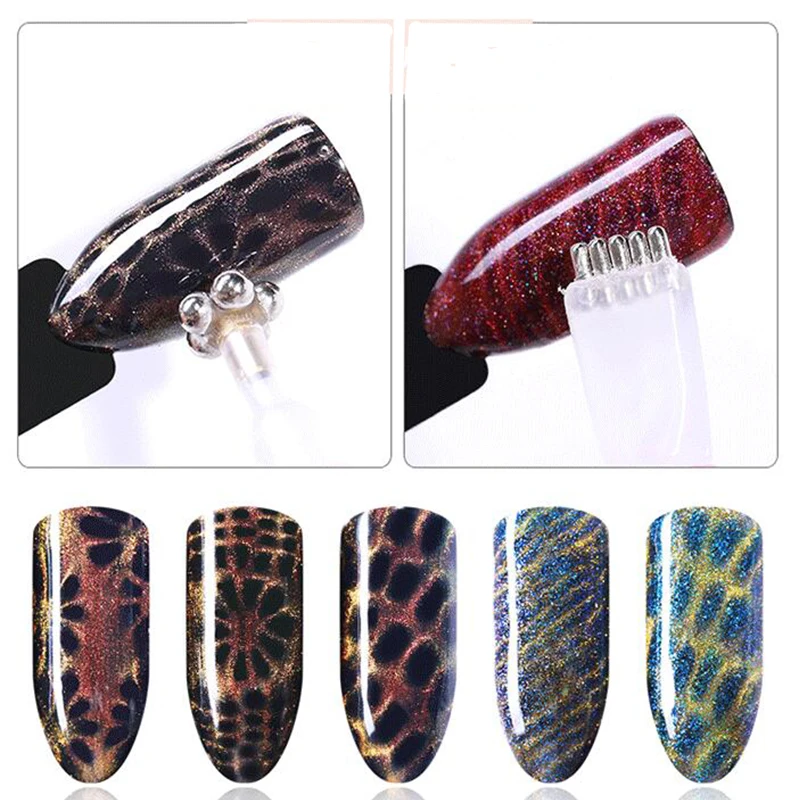 Двухсторонняя магнитная палочка DY Nail Art цветочный узор двойная головка яркая