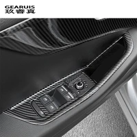 car styling carbon fiber for audi a4 b9 a5 interior door window glass switch button armrest panel cover sticker trim accessories