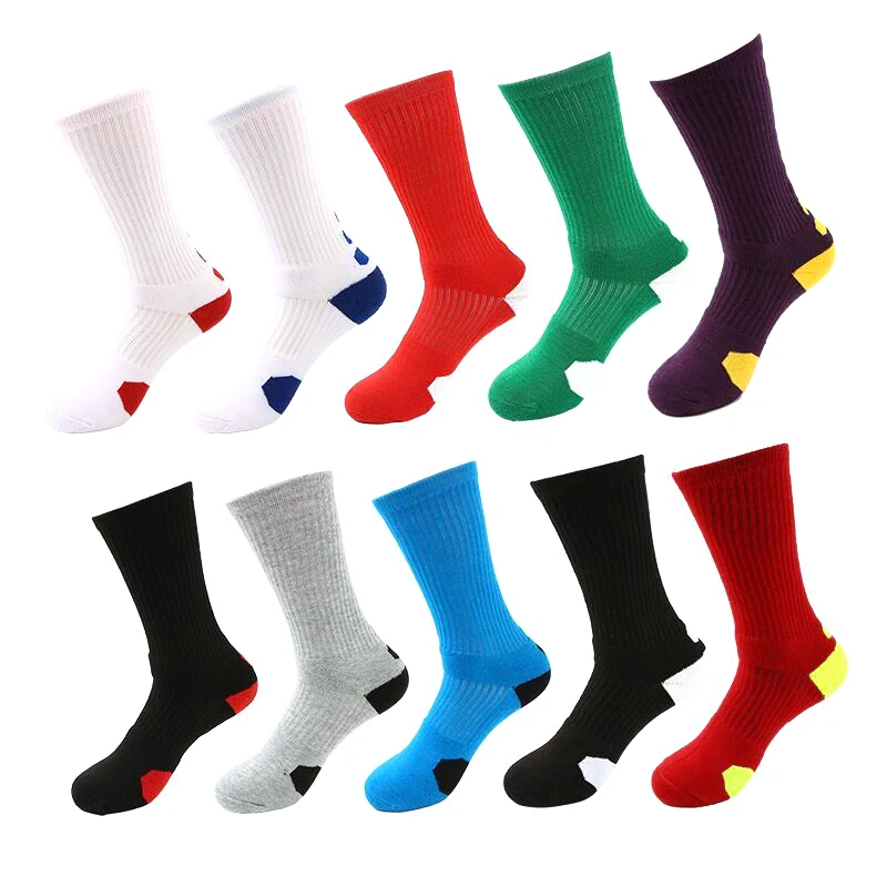 

Colorful Elite Men's Socks Streetwear Long CoolMax Outdoor Cycling Basketball Running Sport Sock for Male Christmas Gift