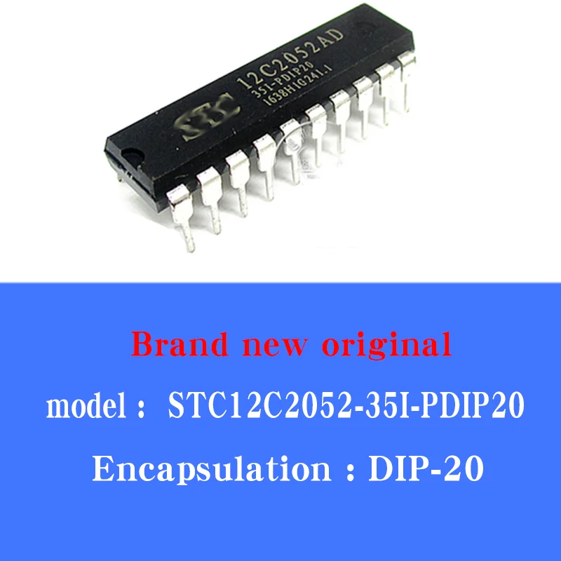 

5/pcs Lot Straight plug STC12C2052AD-35I-PDIP20 12C2052 single-chip microcomputer STC new imported original