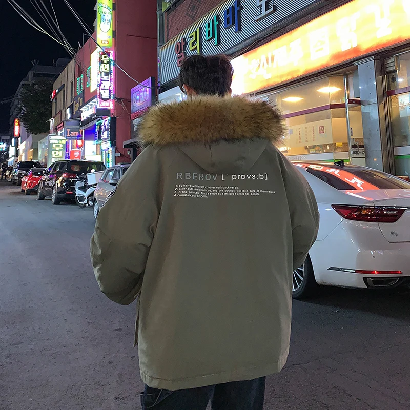 

Модная новая зимняя куртка, теплая Мужская парка, зеленая Зимняя парка с капюшоном, толстая Мужская куртка, зимнее пальто, Manteau Homme, пальто Hiver...